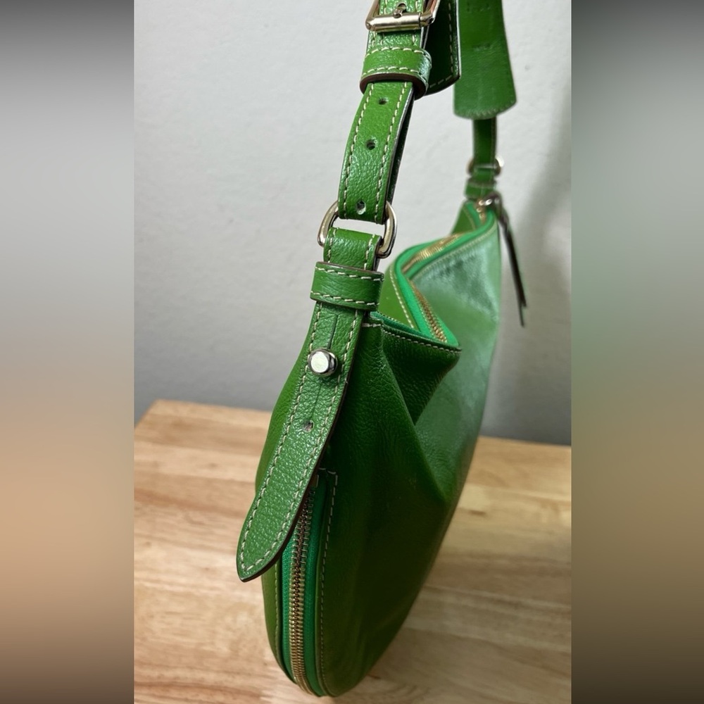 Vintage Dooney & Bourke Signature Luna Green Satchel Handbag - Picture 7 of 12
